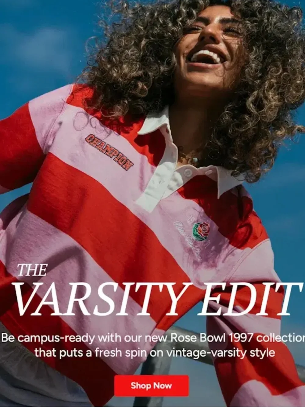 Champion red and pink striped rugby shirt - Picture 3 of 8